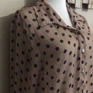 Pink and black sheer‎ blouse sz medium